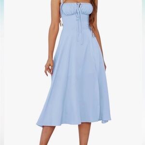 Marthea Dress Size Large Light Blue Laced up leg split